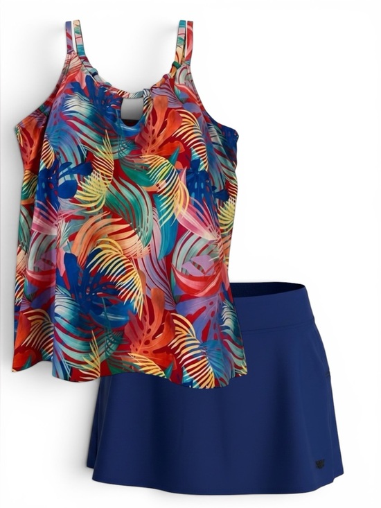 Sunsets Other - Sunsets Escape Tropical Sadie Tankini Top Sz 14 and Sporty Swim Skirt Sz XL